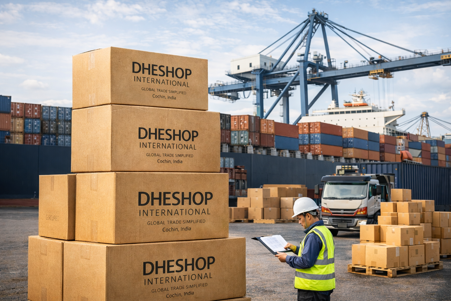 Dheshop export cartons and bulk sourcing operations